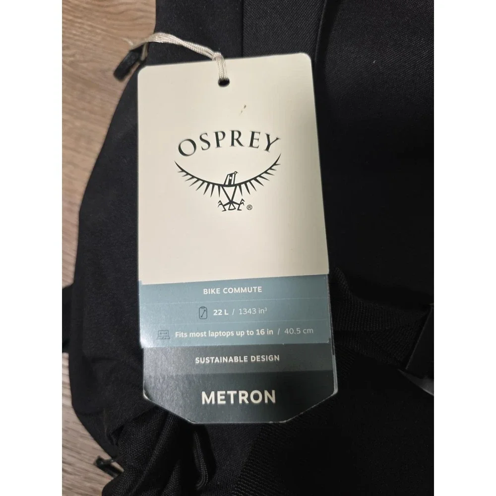 Osprey Metron 22 Bike Commuter Backpack 22L Black Laptop Bag New With Tags